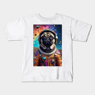 Galactic Pug Explorer Kids T-Shirt